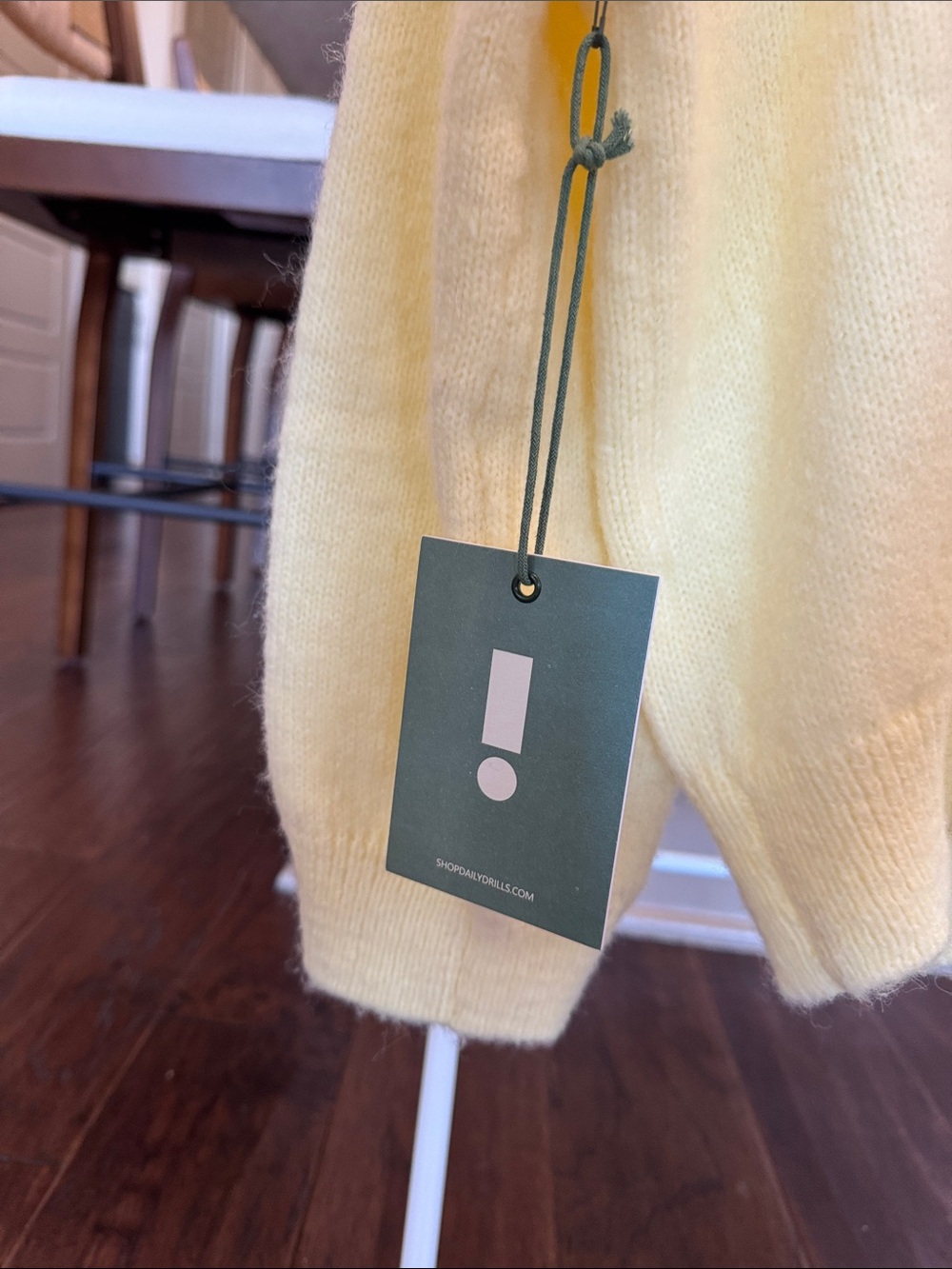 NWT DAILY DRILLS Pastel Yellow Button Cardigan Sweater - Women - Picture 3 of 3